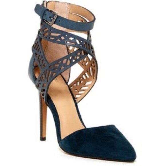 Joe's Jeans Shoes - Joe's Jeans Blue Suede Strappy Heels